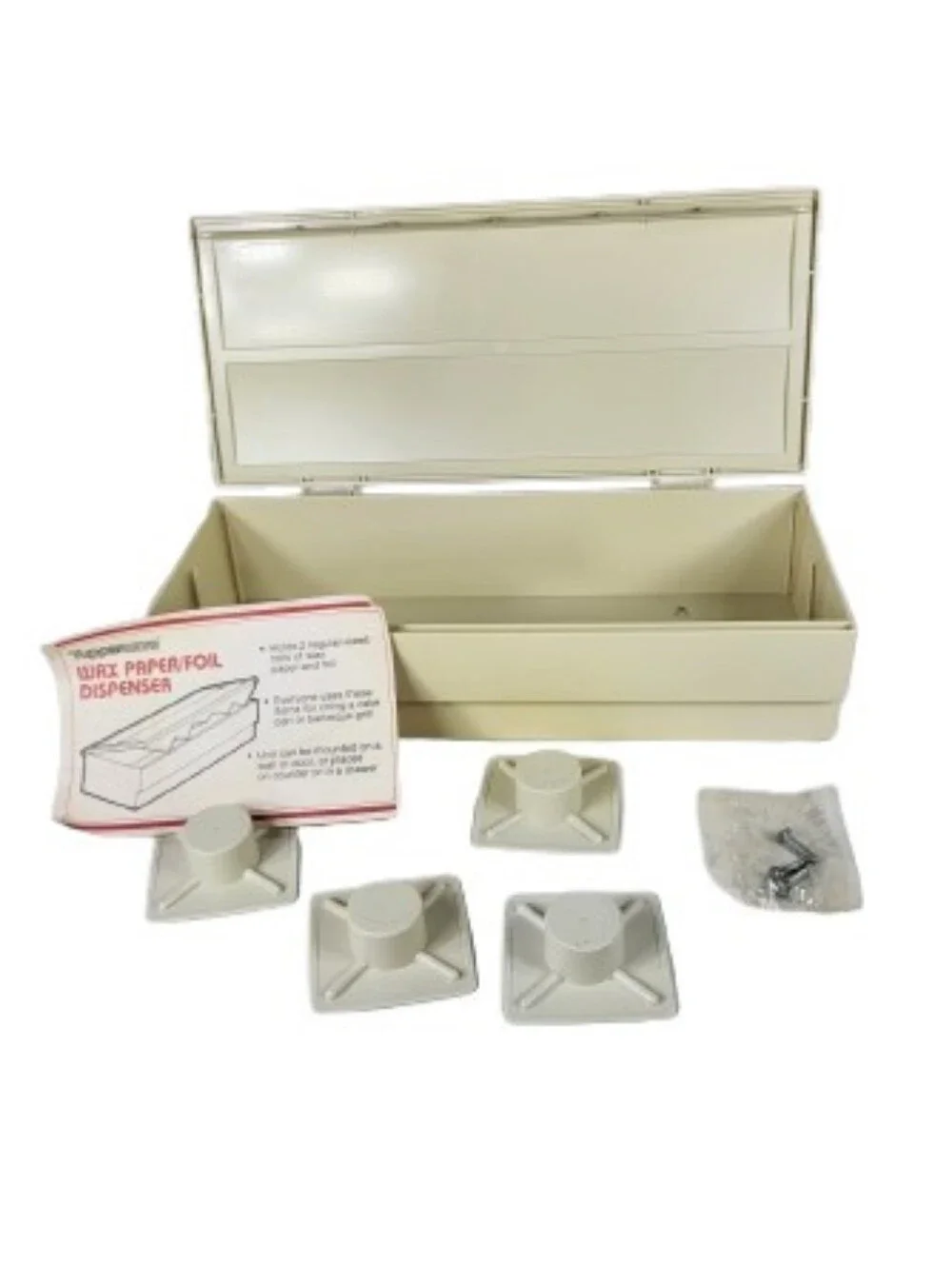 Tupperware #1572-1 Cream Plastic Wax Paper & Foil Dispenser